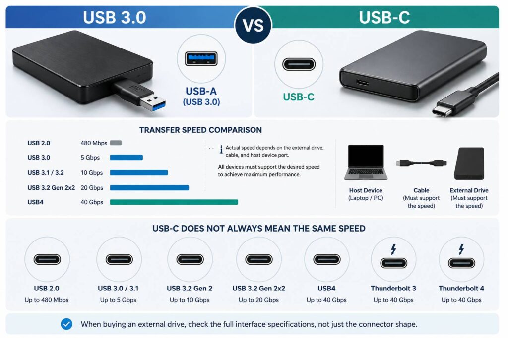 USB 3.0 vs USB-C Speed Guide